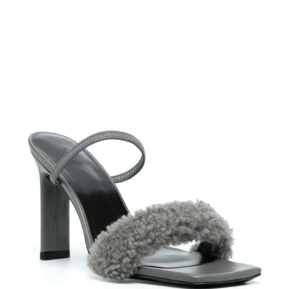 New BY FAR leather ADA sandals color Gray  size 38